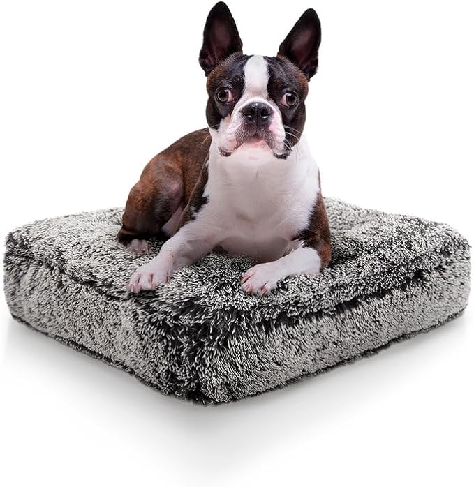 Bessie and Barnie Frosted Willow Extra Plush Shag Faux Fur Luxury Sicilian Rectangle Pet/Dog Bed (Multiple Sizes)