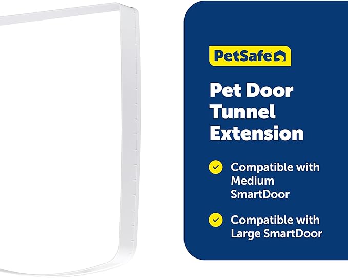 PetSafe SmartDoor Connected Pet Door Tunnel Extension - Long-Lasting Durable 2" Plastic Depth Extender - Quick No Tool DIY Setup for Interior Exterior Wall Installations - Large