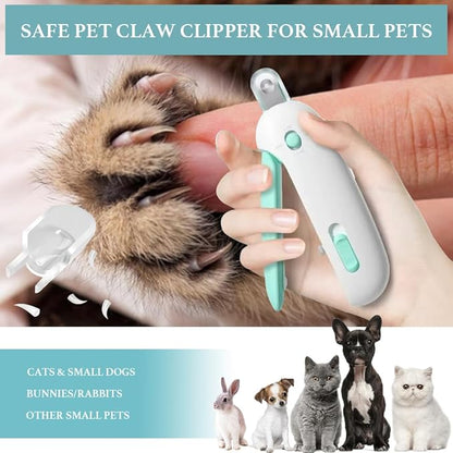 Nail Clipper for Cats with Adjustable 3-Size Trimming Hole & Hidden Nail File | Safe Toenail Trimmer for Kittens & Indoor Cats | Adjustable Aperture Pet Blue Nail Clippers