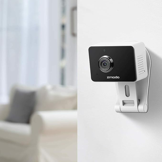 Zmodo 1080p 3pack Mini WiFi Camera, Two-Way Audio, Video Baby Monitor, Black with White, 3 Count (Pack of 1) (ZM-SH75D001-WA-3)