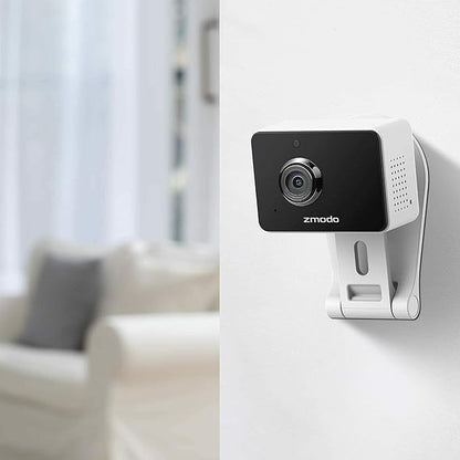 Zmodo 1080p 3pack Mini WiFi Camera, Two-Way Audio, Video Baby Monitor, Black with White, 3 Count (Pack of 1) (ZM-SH75D001-WA-3)