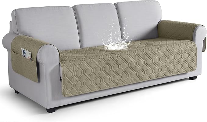 VANSOFY Couch Cover, Waterproof Sofa Covers Washable Slipcover Furniture Protector Couch Seat Covers Non-Slip Couch Cover for Dogs, Pets(Sofa, Taupe)
