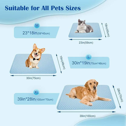 Dog Cooling Mat Thicken Cooling Mat for Dogs Pet Self Cooling Pad Non-Slip Dog Cooling Bed (Q-Max>0.5) for Indoor & Outdoor Car Seats (28 * 20in)