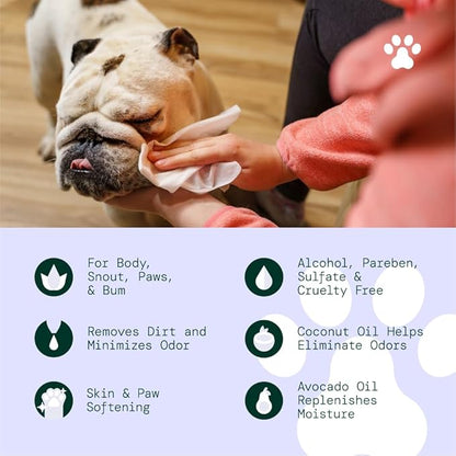 ALŌH Hypoallergenic | All-Natural | Multi-Purpose Pet Wipes, Unscented 50ct Wipes | 3 Pack of 50ct Wipes (150 Wipes)