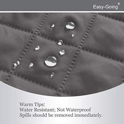Easy-Going Reversible Loveseat Couch Cover for 2 Cushion Couch Sofa Cover for Dogs Water Resistant Furniture Protector with Foam Sticks Elastic Straps for Pet (Loveseat, Gray/Ivory)