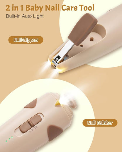 Lictin Baby Healthcare and Grooming Kit, 26 in 1 Rechargeable Baby Nail Trimmer Electric Set,Safe Baby Nail File with Auto Light, Newborn Baby Safety Care Set for Newborn Infant Toddlers Boys Girls