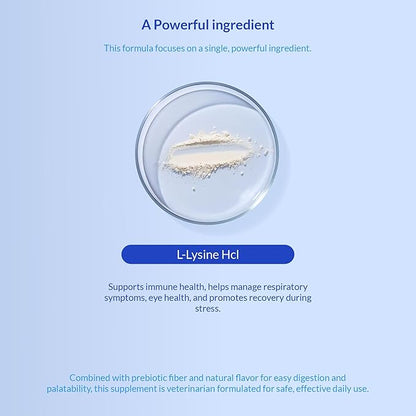 L-Lysine Supplement for Cats 900mg/scoop - Cat Supplement for Sneezing and Runny Nose, Cold, Immune Support, Eye Function, and Respiratory Health – Lysine Powder