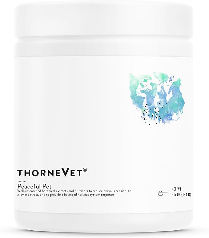 ThorneVet Peaceful Pet Calming Supplement for Dogs & Cats - Powder with Calming Nutrients & Botanicals to Support a Healthy Nervous System - with Amino Acids & Vitamins - 90 Scoops