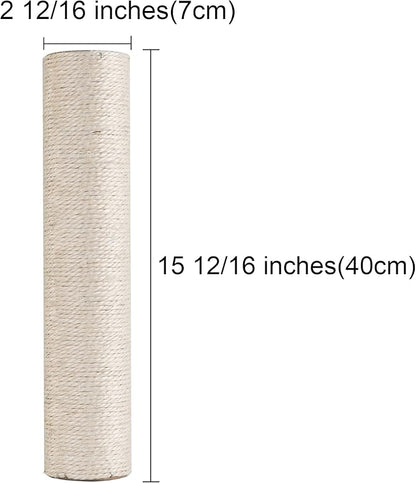 Dimaka Cat Scratching Post Replacement Pole, Cardboard and Sisal, 15.7in, 40cm