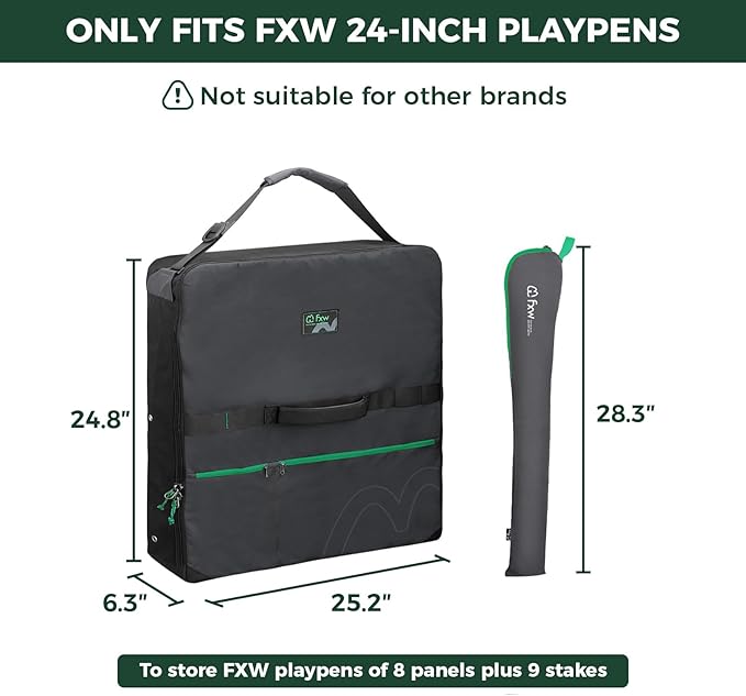 FXW Specialized Dog Playpen Storage Bag (Not Suitable for Other Brands), Designed for RV Trips, Fits 24" H 8 Panels and 9 Stakes, 1 Pack│Patented