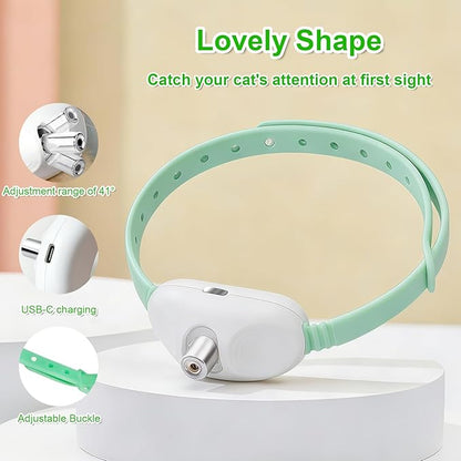Walfront Automatic Interactive Cat Toy for Indoor Cats, USB Rechargeable Adjustable Height 9.1–13.4in with 2 Modes & 41° Angle, Hands-Free Chase Play for Kittens & Adult Cats, Fun Exercise