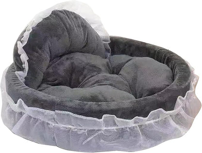 Creative Princess Lace Pet Bed Ruffled Nest for Dogs and Cats Soft Plush Comfortable Princess Sofa Pet Bed