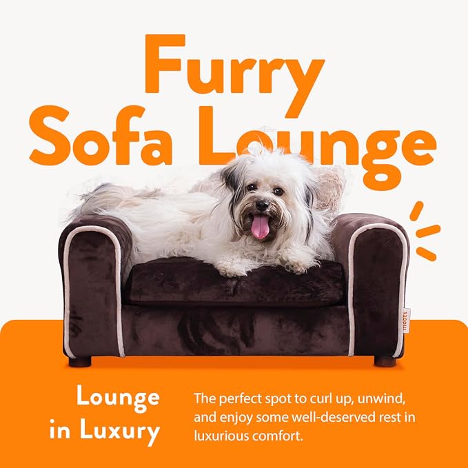 Moots Furry Pet Sofa Lounge, Chocolate, Small