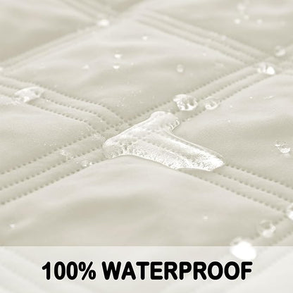 fuguitex Waterproof Dog Blanket Reversible for Small Dogs Resistant Leakproof Washable Couch Cushion Bed Protector Cover for Indoor Furniture Pet Friendly（52"*82",Baby Pink+Cream