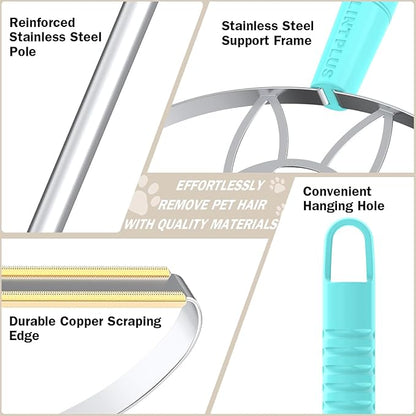 Heavy Duty Carpet Rake – 50" Ultra-Long Pet Hair Remover Tool by LINTPLUS, Deep Cleans Carpets, Rugs & Furniture | Durable Home Cleaning Scraper