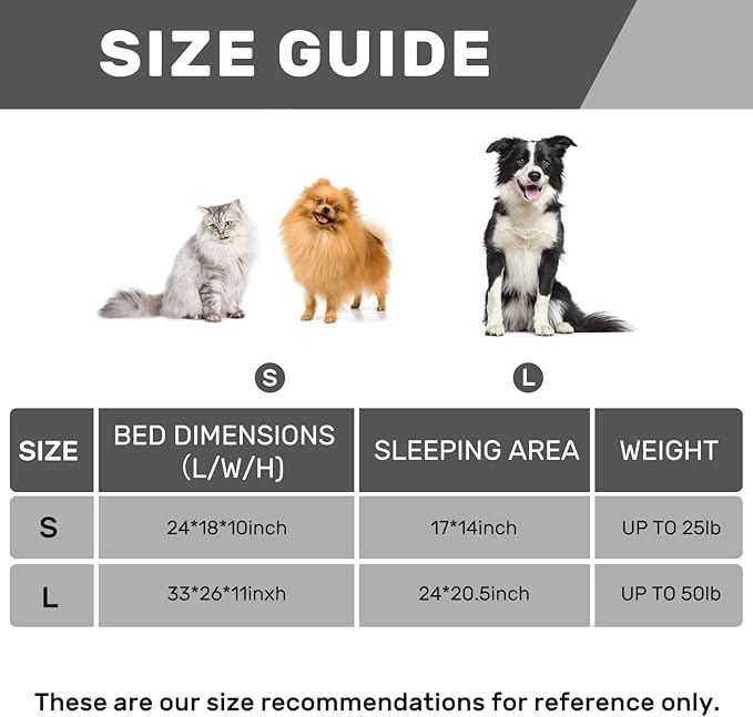 Hollypet Fluffy Dog Cat Bed Pet Couch Beds Plush Soft Warming Washable Puppy Bed for Small Medium Dogs and Large Cats, Light Brown, 24" L x 18" W x 10" Th