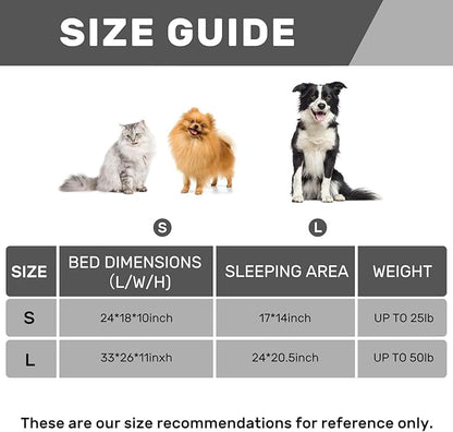 Hollypet Fluffy Dog Cat Bed Pet Couch Beds Plush Soft Warming Washable Puppy Bed for Small Medium Dogs and Large Cats, Light Brown, 24" L x 18" W x 10" Th