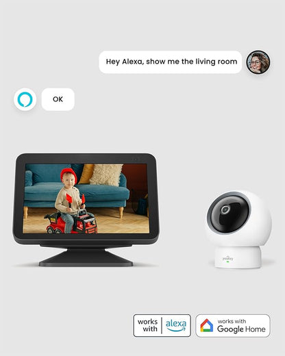 youkey 2.5K Indoor Camera, No Monthly Fees, Pan-Tilt, 360° Dog/Pet Camera for Home Security with Phone App, 5G/2.4G WiFi 6, Human/Pet/Baby Crying Detection, Auto Tracking, Two-Way Audio, Night Vision