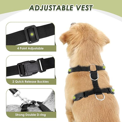 SlowTon Dog Seat Belt Harness for Car, Dog Car Harness Adjustable Mesh Breathable & Dog Seatbelt Safety Tether with Elastic Bungee for Small Medium Large Pets(Black, Double Clip, XXS)