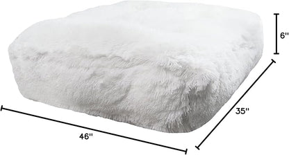 Bessie and Barnie Frosted Willow Extra Plush Shag Faux Fur Luxury Sicilian Rectangle Pet/Dog Bed (Multiple Sizes)