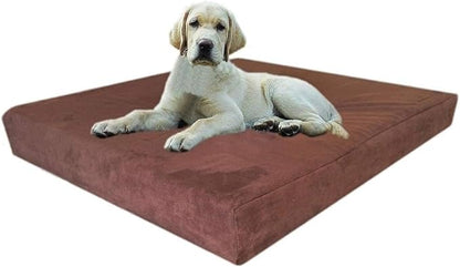 Dogbed4less Orthopedic Gel Memory Foam Pet Dog Bed, Waterproof Liner with External Microsuede Cover and Bonus Antislip Cover (Microsuede Gray, 55"X37"X4" Inches)