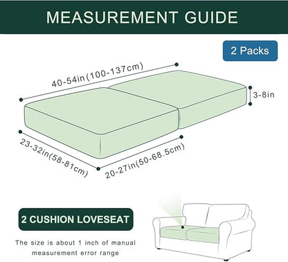 hyha Individual Couch Cushion Covers, Stretch Magic Sofa Seat Cushion Covers Washable, Dog Couch Sofa Slipcover for Pets, Kid with Elastic Bottom(2PC, Chocolate)