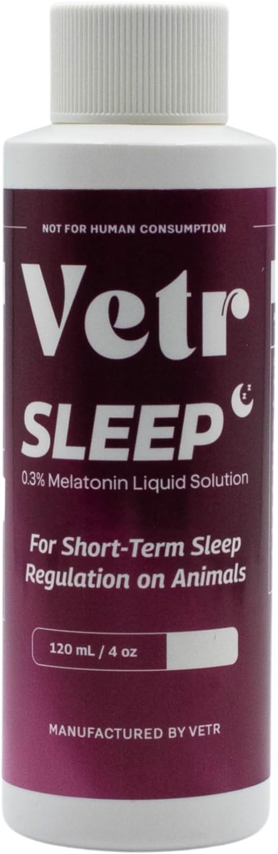 vetr Sleep Melatonin for Dogs & Cats - Roasted Chicken Flavor - Liquid Calming Drops, Dog Sleep Aid, Anxiety Relief Supplement (120mL)