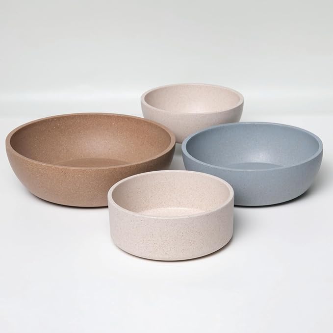 Loving Pets - Dolce Bamboo - Eco-Friendly Pet Bowls & Dishes for Dog, Cats, Puppy Food and Water Bowl -Sustainable and Dishwasher Safe, Made with Real Bamboo (Small, Coffee-Brown)