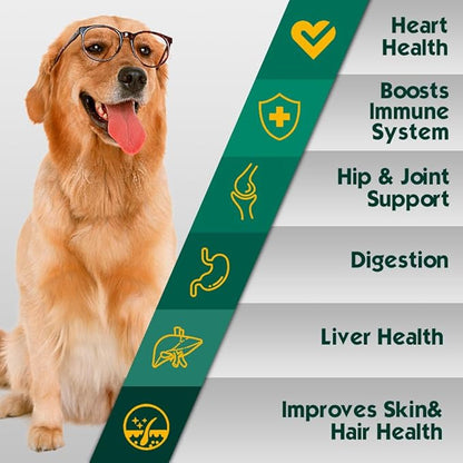 23-in-1 Dog Vitamins Supplements, Multivitamin Treats for Dogs with Glucosamine & Omega-3, Comprehensive Support for Hip & Joint, Digestion, Immune Health, Skin, Heart - 90ct, Bacon