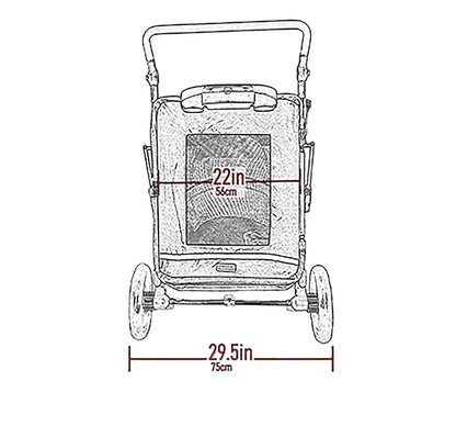 Pet Gear NO-Zip Pet Stroller with Dual Entry, Push Button Zipperless Entry for Single or Multiple Dogs/Cats, Pet Can Easily Walk in/Out, Gel-Filled Tires, Dark Raspberry, Expedition