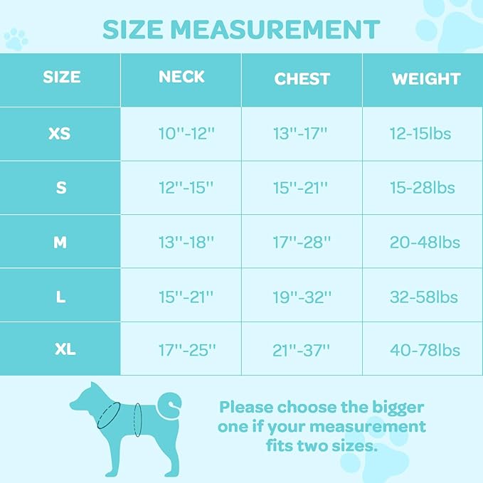 FURRYFECTION Plaid Dog Harness for Large Dogs, Reflective No Pull Adjustable Pet Vest with Front Clip, Leash, Easy Control Handle and Seat Belt, Turquoise, XL
