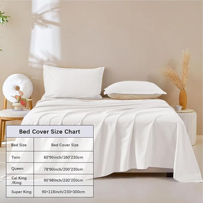 DUJUIKE Waterproof Bed Cover for Dog and Cats,Pet Hair Resistant Bed Sheet Cover, Protective Bed Liner Cover with 100% Waterproof Breathable Thin Fabric (Cal King/King 98 * 90 inch, White)