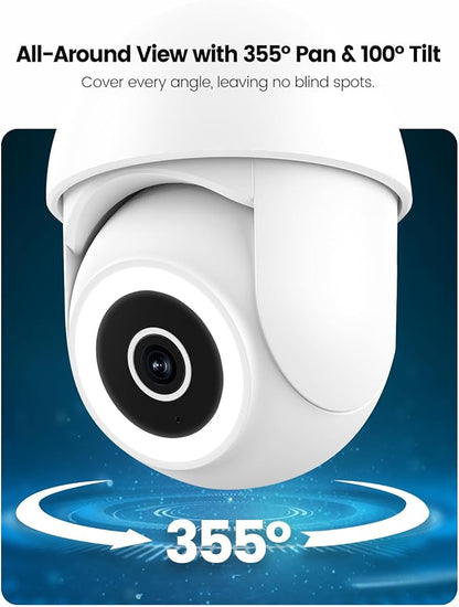 TREATLIFE 5MP Ultra HD 2.4G/5G WiFi Security Camera Outdoor Wired, Cameras for Home Security, Spotlight/Siren, AI Motion Detection, Color Night Vision, 2-Way Audio, Works with Alexa, Google Home, App