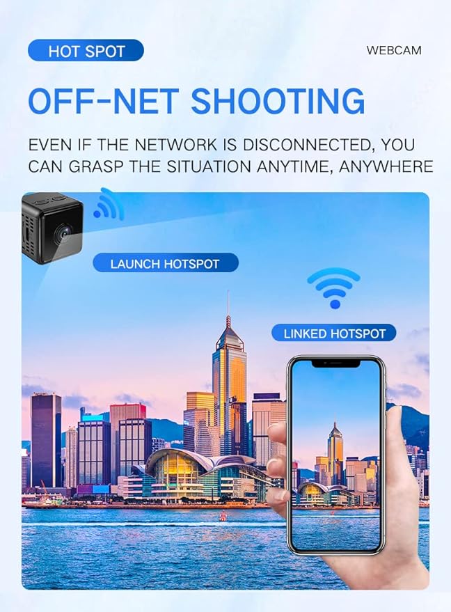 Mini Indoor Wireless WiFi Camera Spy Small Home Security Hidden Cameras Body Small Outdoor Camara Micro Nanny Cam Pet Dog Babysitter House Security Cams Room Cams No Need Wifi Cam Compatible Android