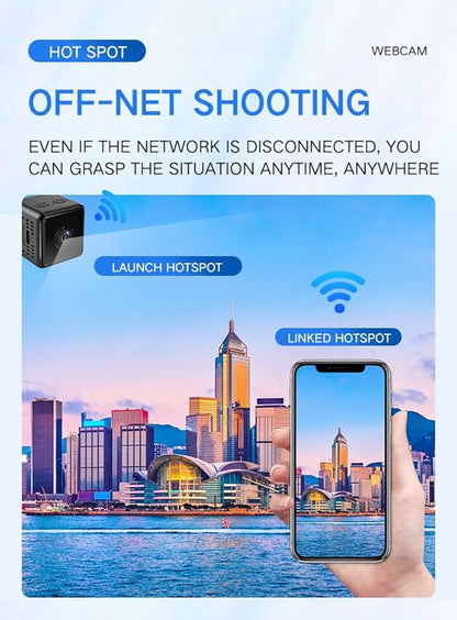 Mini Indoor Wireless WiFi Camera Spy Small Home Security Hidden Cameras Body Small Outdoor Camara Micro Nanny Cam Pet Dog Babysitter House Security Cams Room Cams No Need Wifi Cam Compatible Android