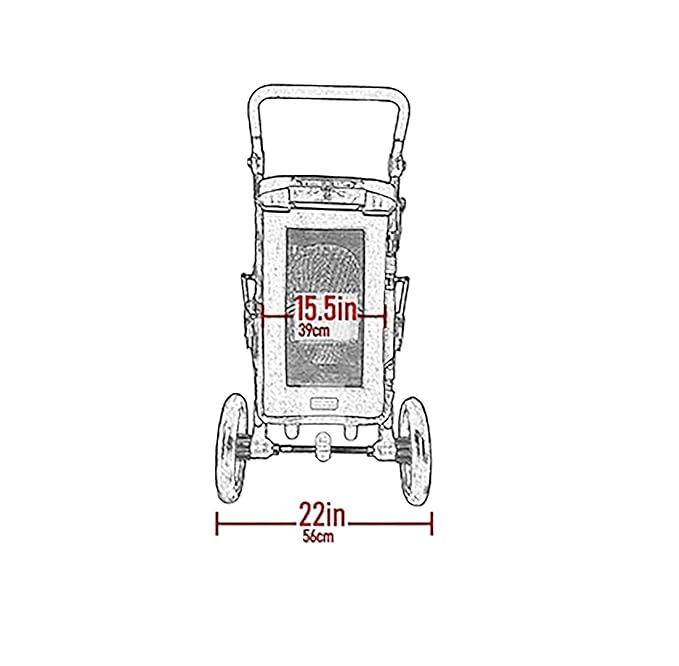 Pet Gear NO-Zip Pet Stroller with Dual Entry, Push Button Zipperless Entry for Single or Multiple Dogs/Cats, Pet Can Easily Walk in/Out, No Need to Lift Pet, Gel-Filled Tires