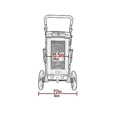 Pet Gear NO-Zip Pet Stroller with Dual Entry, Push Button Zipperless Entry for Single or Multiple Dogs/Cats, Pet Can Easily Walk in/Out, No Need to Lift Pet, Gel-Filled Tires