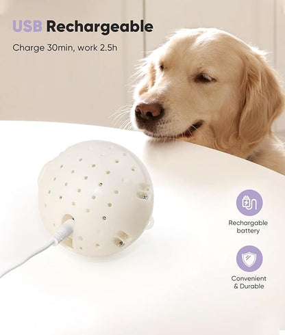 Petbobi Interactive Dog Toys Ball, USB Rechargeable Moving Dog Toy with Barking Sounds, Plush Monster Ball with Washable Cover, 4.9" Pet Toy for Small & Medium Dogs, Christmas & Birthday Gift