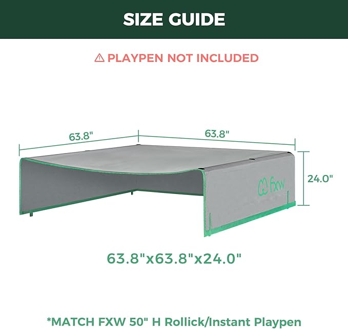 FXW Sun Shade Specialized for FXW Dog Playpen (Not Suitable for Other Brands), Fits for 50" H Rollick/Instant Dog Playpen│Patent Pending (Playpen not Included)