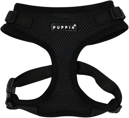 Authentic Puppia RiteFit Harness with Adjustable Neck, Black, Medium