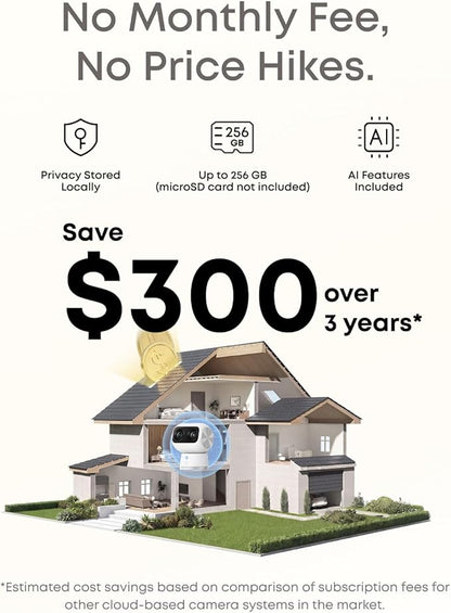eufy Security 4K Indoor Camera S350-No Subscription, Dual Cameras,8× Zoom,360° Pan &Tilt, Work as Pet Camera,Nanny/Elder/Baby Monitor,AI Auto-Tracking, Human/Pet Detection, 2.4G/5G Wi-Fi