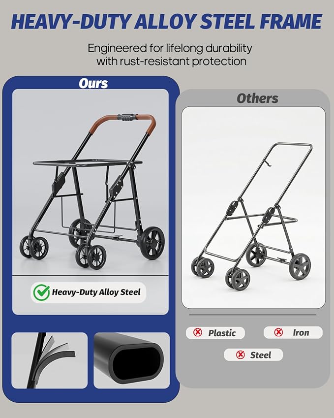 Dog Stroller for Large & Medium Dogs, Pet Stroller for 2 Small Dogs Up to 80 Lbs, Extra Large Heavy Duty, Folding & Breathable, All-Terrain Wheels, Grey
