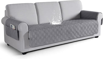 VANSOFY Couch Cover, Waterproof Sofa Covers Washable Slipcover Furniture Protector Couch Seat Covers Non-Slip Couch Cover for Dogs, Pets(Sofa Plus, Light Gray)