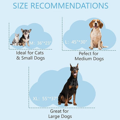 BECEMURU Dog Cooling Mat, Thickened Soft Pet Cooling Pad for Summer, 36"x23" Cloud-Shape Pet Bed for Crate Kennel Sofa, Non-Gel Coolness, Machine Washable & Durable - Keep Pet Cool and Comfortable