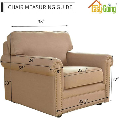 Easy-Going Chair Sofa Slipcover Reversible Sofa Cover Water Resistant Couch Cover Furniture Protector Cover with Elastic Straps for Pets Kids Children Dog Cat (Chair, White/White)