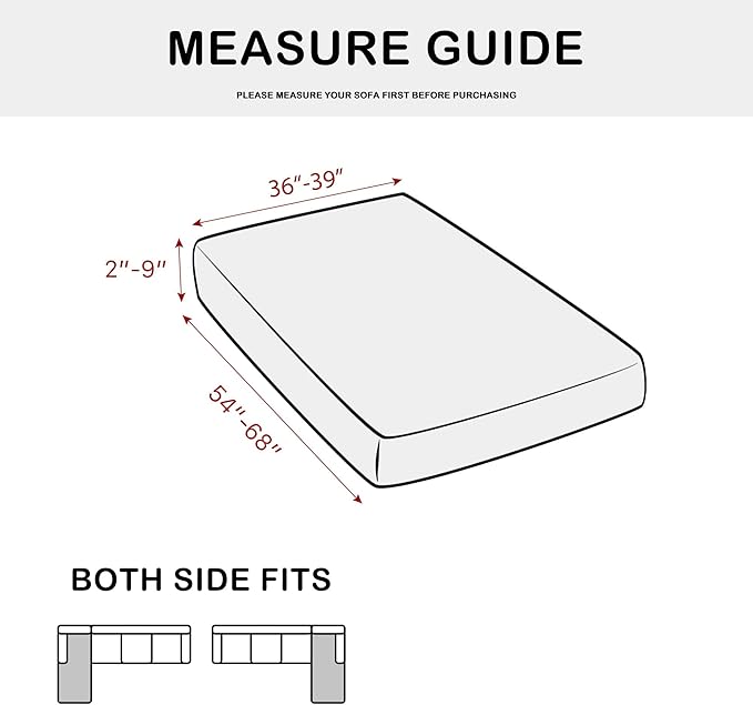 Yates Home Couch Covers for Sectional Sofa L Shape PU Leather Cushion Slipcover Water-Proof Elastic Chaise Seat Cover Protector Slip Cover for Settee Seater Replacement in Living Room（Chaise, Gray