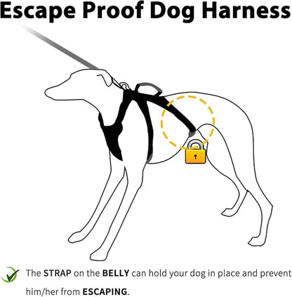 Huntboo Escape Proof Dog Harness,No Pull Reflective Harness with Lift Handle,Adjustable Pet Vest with Front and Back Leash Clips for Small Medium Large Dogs Walking Hiking Training(Lavender Purple,XL)