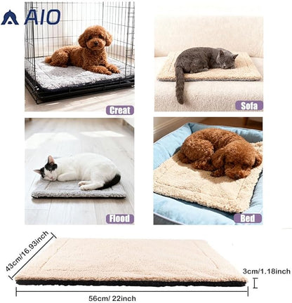 AIO Self-Warming Cat Bed Pad Advanced Extra Warm Thermal Pet Warming Pad for Indoor Outdoor Pets with Removable Cover Outdoor Pet Houses Washable Non Electric Self Heating Cat Bed 16.96 * 22.05in