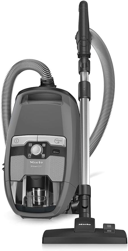Miele Blizzard CX1 Pure Suction Bagless Canister Vacuum Cleaner with AllTeQ Universal Floorhead and Parquet Twister Floorhead, 1200 W, Graphite Gray – 10829430