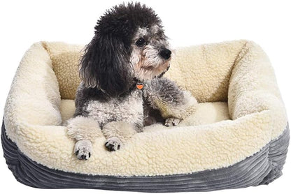 Amazon Basics Anti-Slip Self-Warming Pet Bed For Cat or Dog, Rectangle, Grey, 24"L x 20"W x 7"H